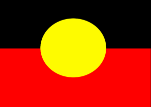 Undiagnosed Brain Injury Australian Aboriginal Flag horizontal black and orange stripe with yellow circle in centre
